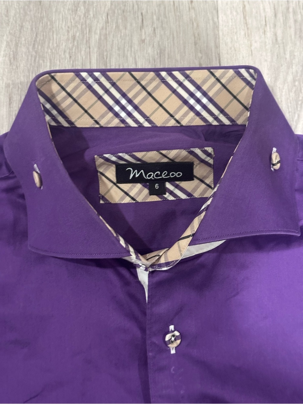 Maceoo Limited Edition La Panam Evo Purple Size 6 Large Button Down Dress Shirt